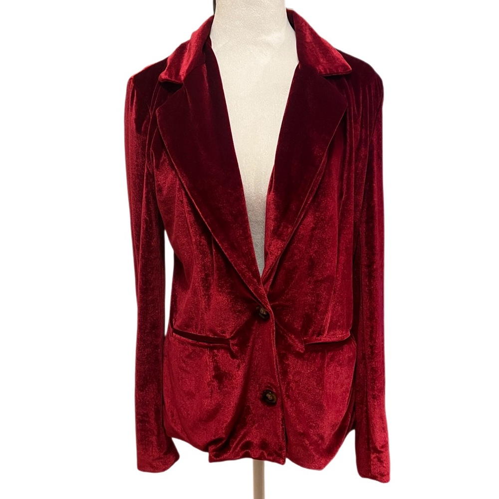 NWT Altar’d State Burgundy Velour Velvet Blazer Dark Academia Size Medium